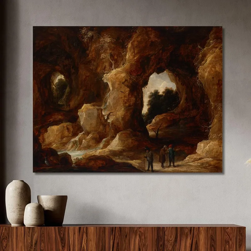 Una Gruta Con Figuras Un Ciervo Y Una Cigüeña David Teniers The Younger