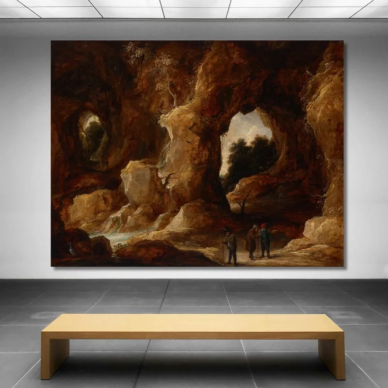Una Gruta Con Figuras Un Ciervo Y Una Cigüeña David Teniers The Younger