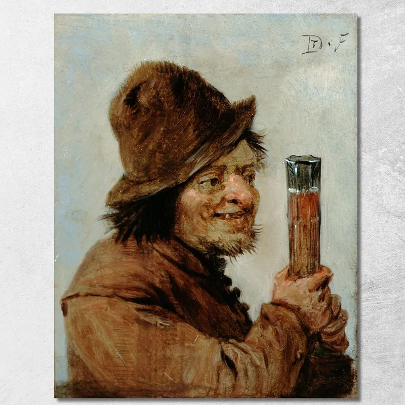 Ein Bauer, Der Ein Glas Hält David Teniers The Younger drucken auf leinwand