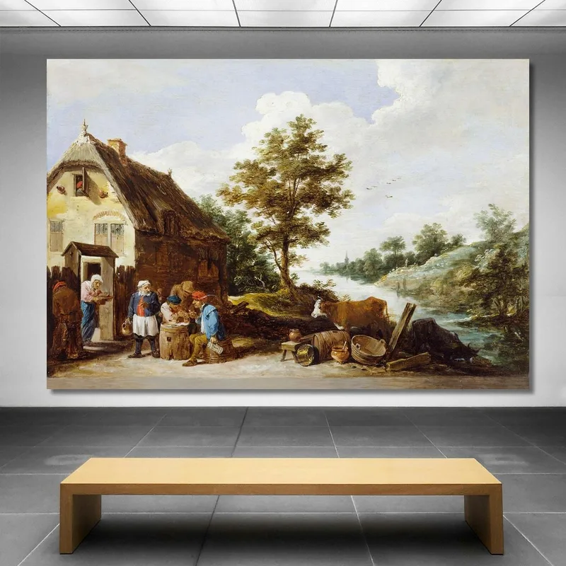 Una Posada Junto Al Río David Teniers The Younger