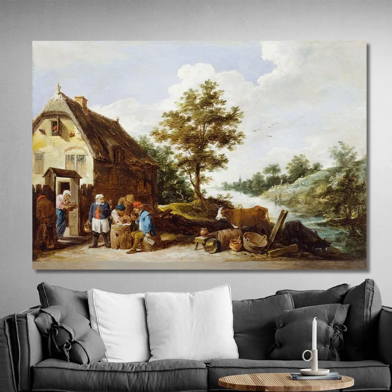 Una Posada Junto Al Río David Teniers The Younger