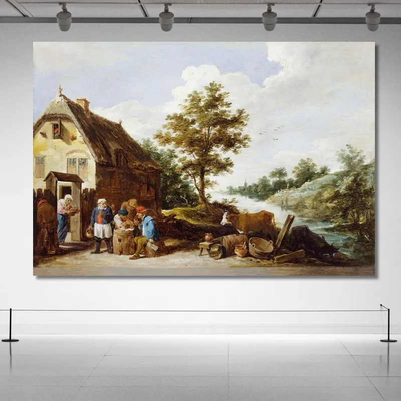 Una Posada Junto Al Río David Teniers The Younger