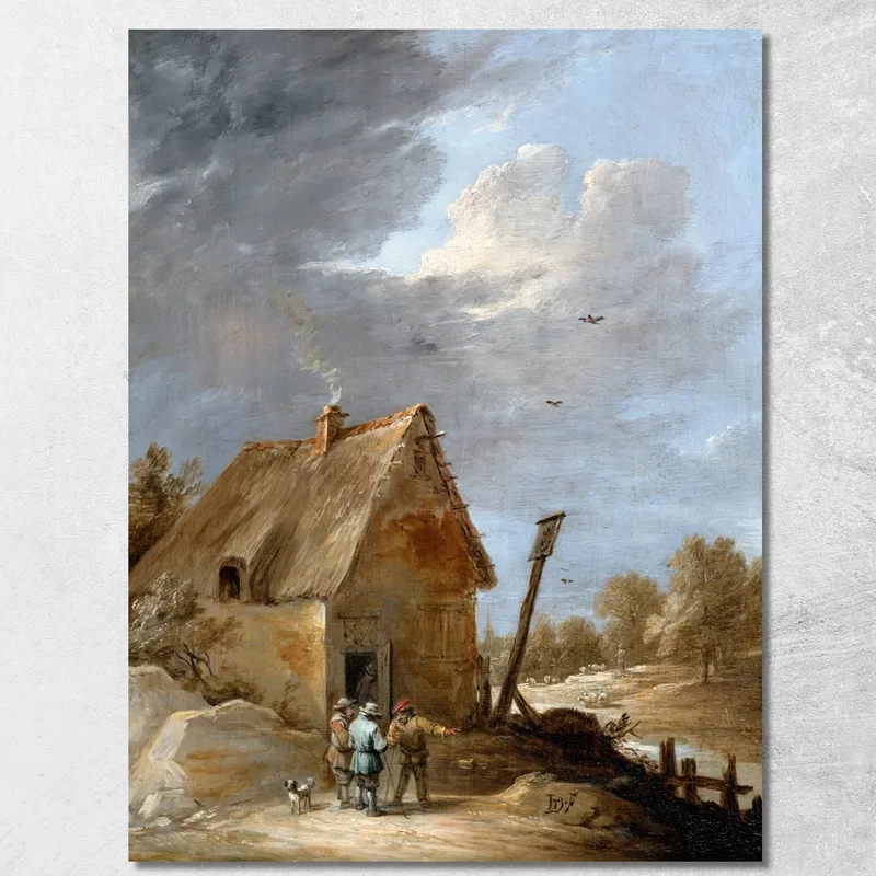 Eine Straße In Der Nähe Eines Bauernhauses David Teniers The Younger drucken auf leinwand