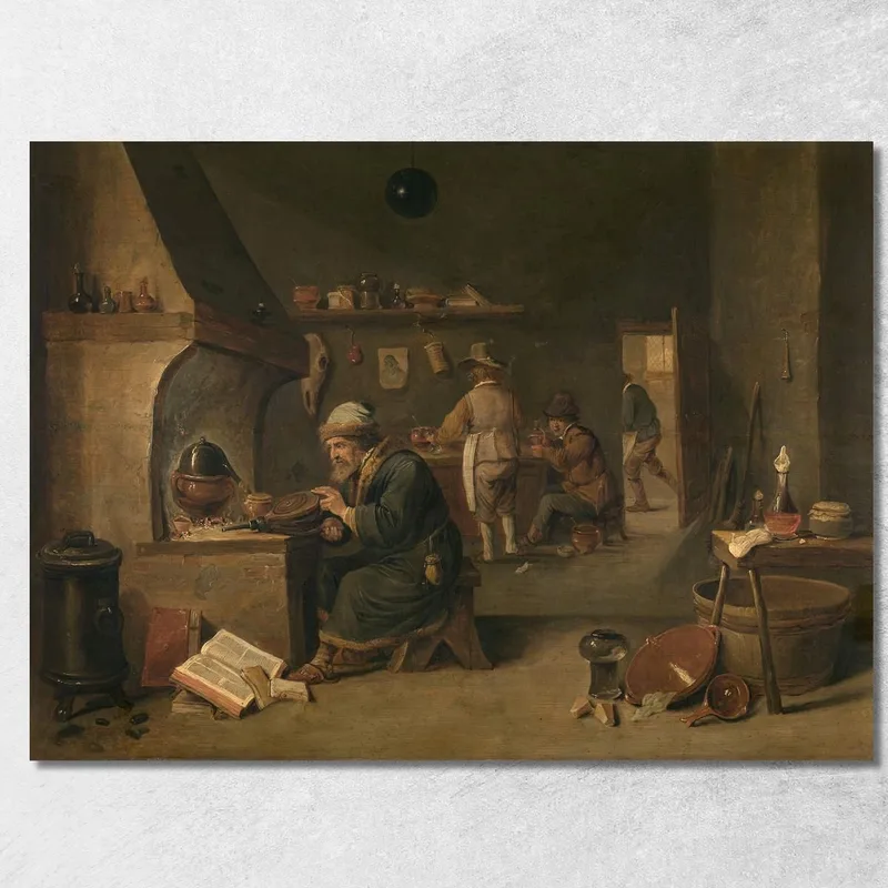 Der Alchemist David Teniers The Younger drucken auf leinwand