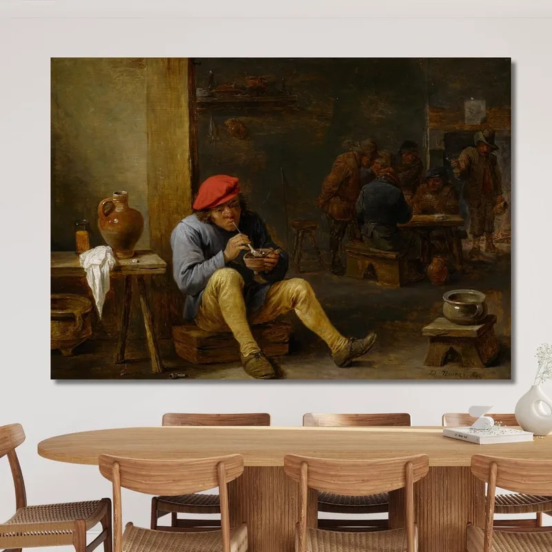 Un Campesino En Una Taberna Encendiendo Su Pipa David Teniers The Younger