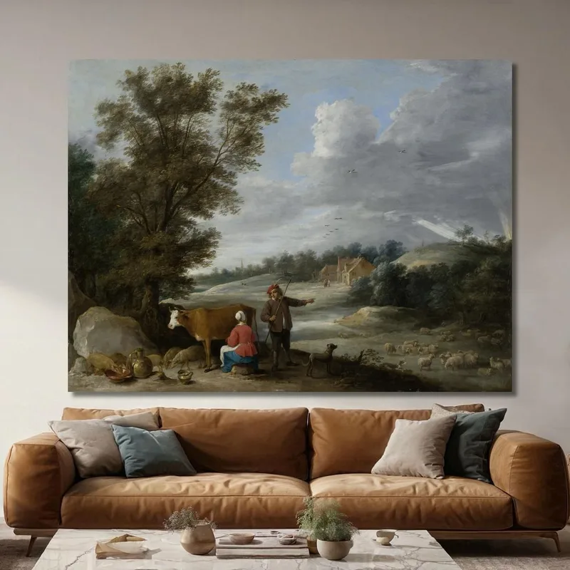 Paesaggio Con Una Lattaia E Un Pastore David Teniers The Younger