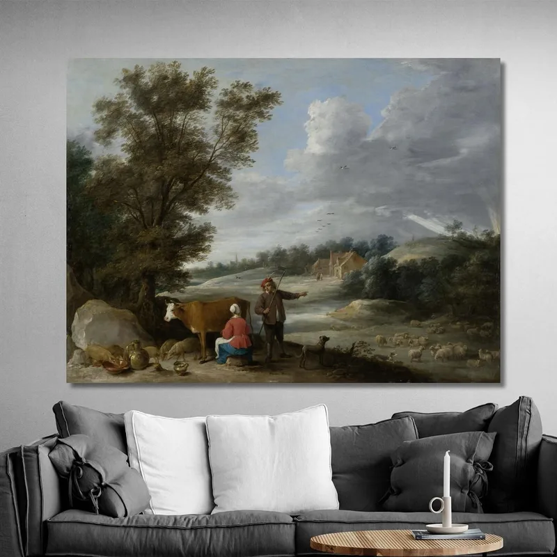 Paesaggio Con Una Lattaia E Un Pastore David Teniers The Younger