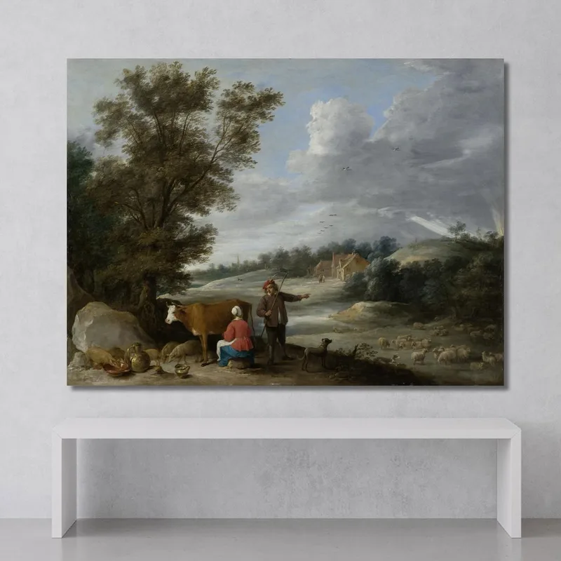 Paesaggio Con Una Lattaia E Un Pastore David Teniers The Younger