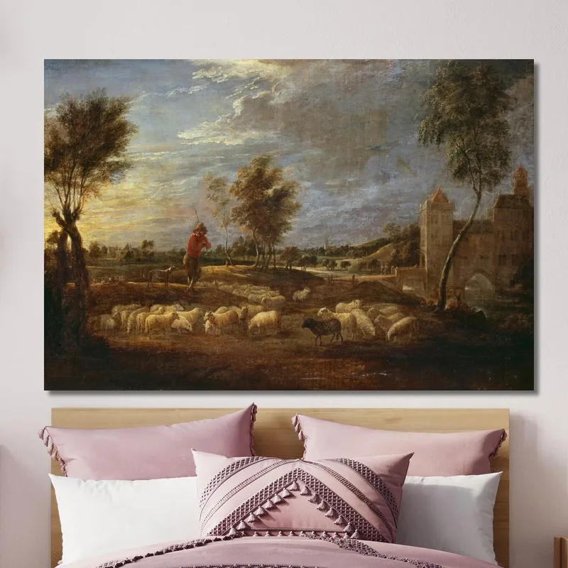 Paesaggio Al Tramonto Con Un Pastore E Il Suo Gregge David Teniers The Younger