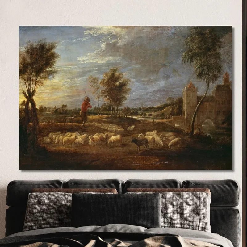 Paesaggio Al Tramonto Con Un Pastore E Il Suo Gregge David Teniers The Younger