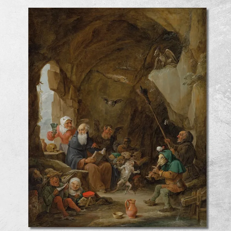 La Tentazione Di Sant'Antonio David Teniers The Younger quadro stampa su tela