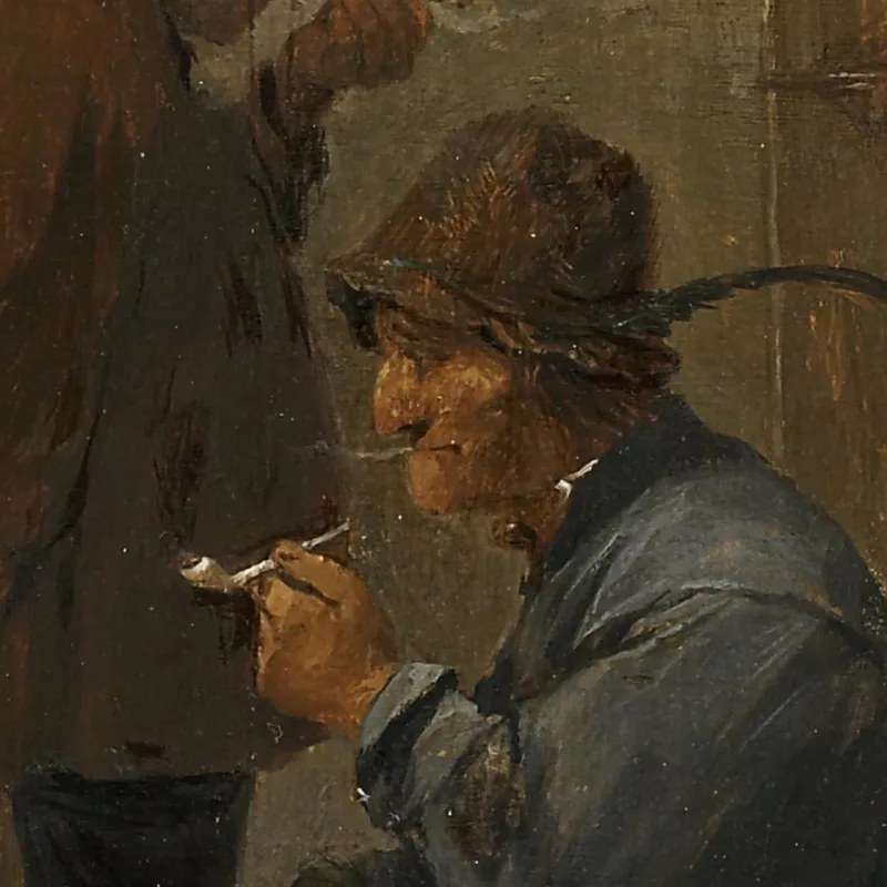 Deux Paysans Fumant Près Du Feu De Charbon David Teniers The Younger