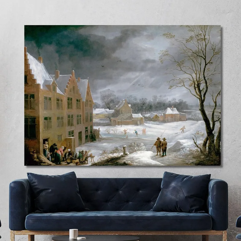Scène D'Hiver Avec Un Homme Tuant Un Cochon David Teniers The Younger