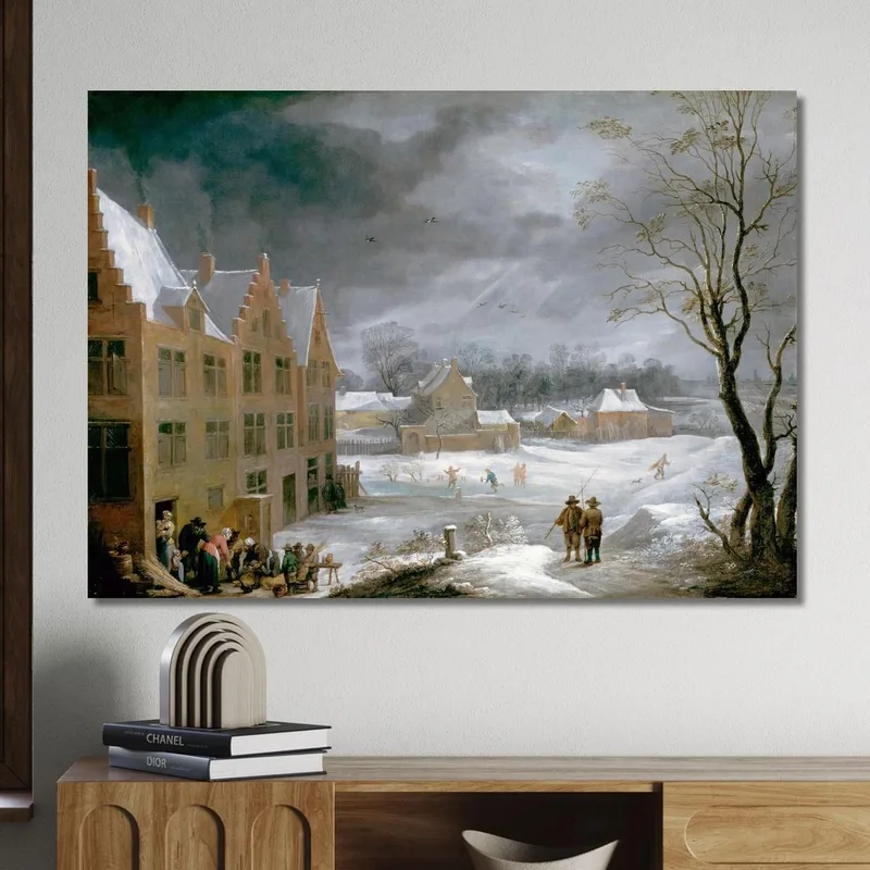 Scène D'Hiver Avec Un Homme Tuant Un Cochon David Teniers The Younger