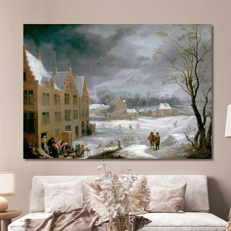 Scène D'Hiver Avec Un Homme Tuant Un Cochon David Teniers The Younger