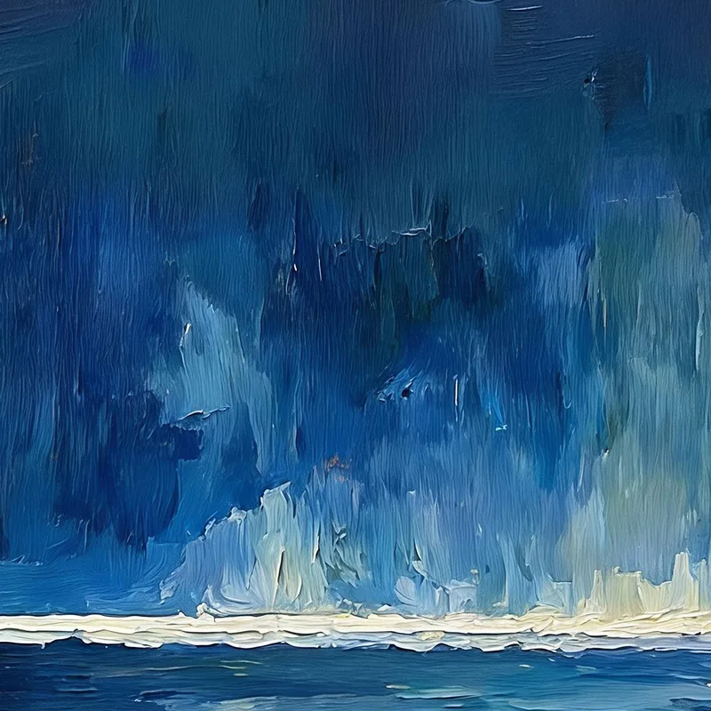 Fine art print blue tranquil waterscape