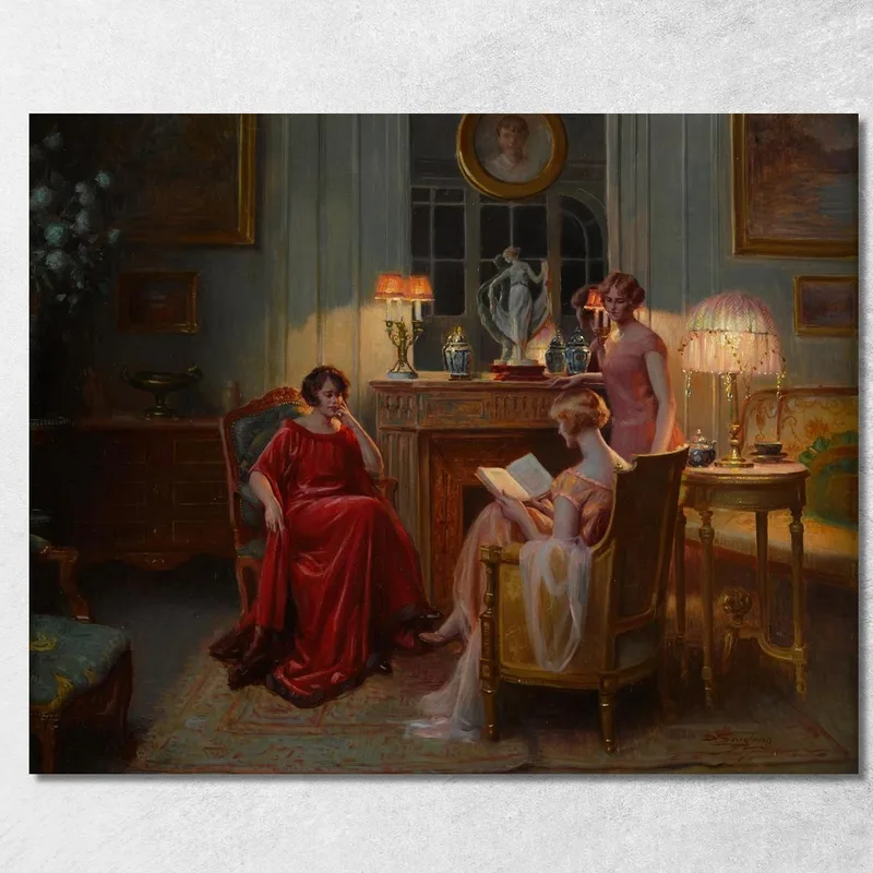 Nella Sala Di Lettura Delphin Enjolras quadro stampa su tela
