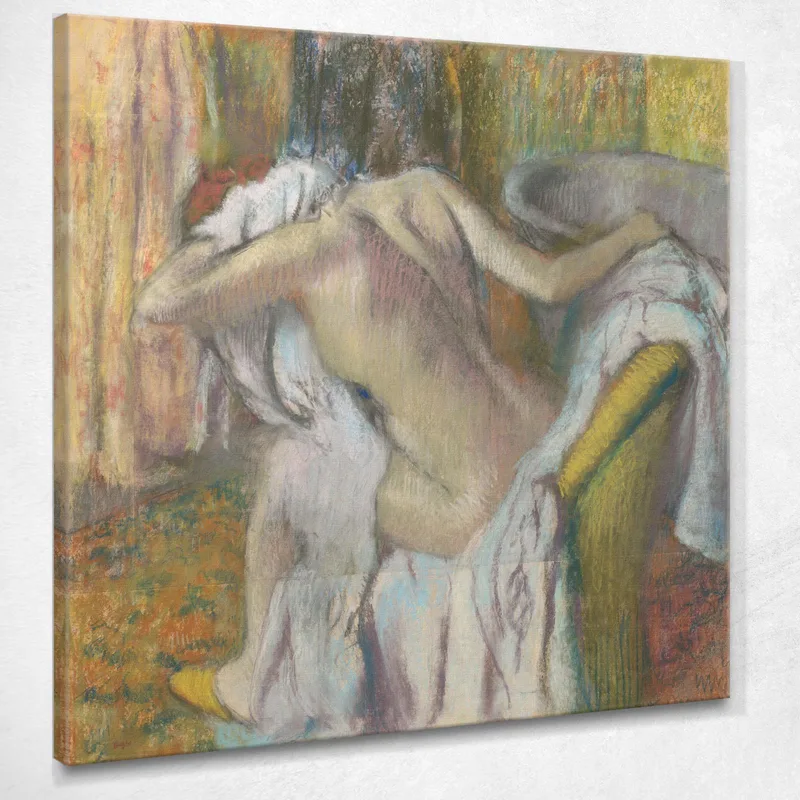 After The Bathroom Woman Dried Herself Edgar Degas canvas print