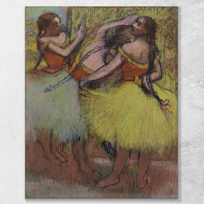 Trois Ballerines Aux Cheveux Tressés Edgar Degas