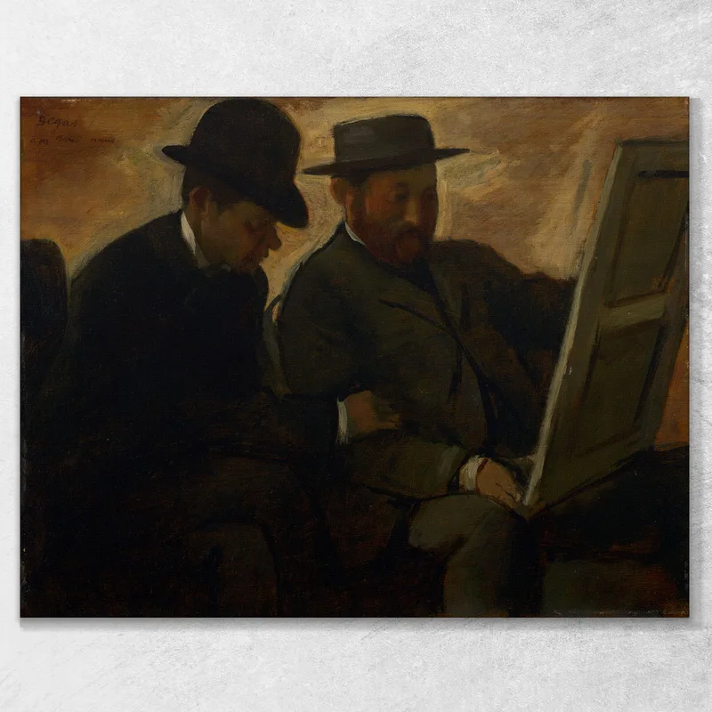 Paul Lafond And Alphonse Cherfils Examining A Painting Edgar Degas