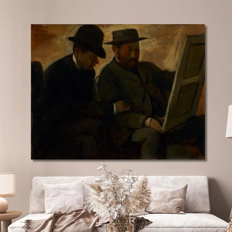 Paul Lafond And Alphonse Cherfils Examining A Painting Edgar Degas
