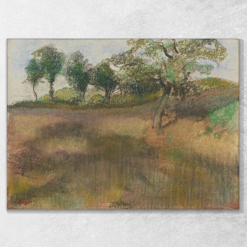 Campo Arado Rodeado De Árboles Edgar Degas