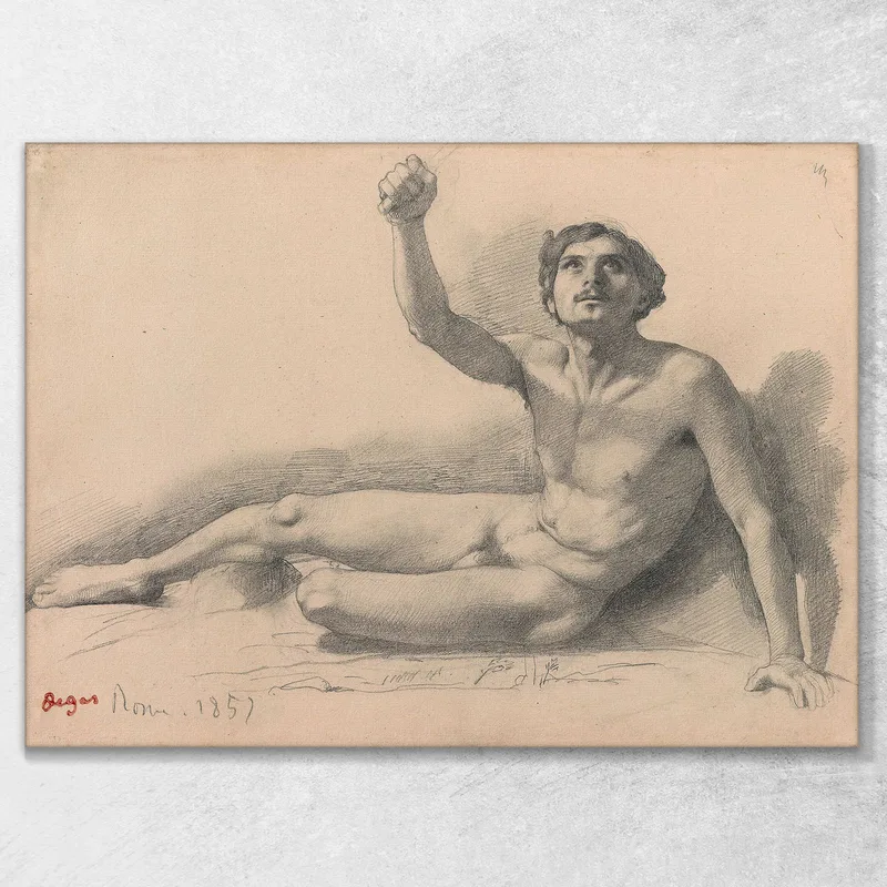 Estudio De Un Desnudo Masculino Edgar Degas