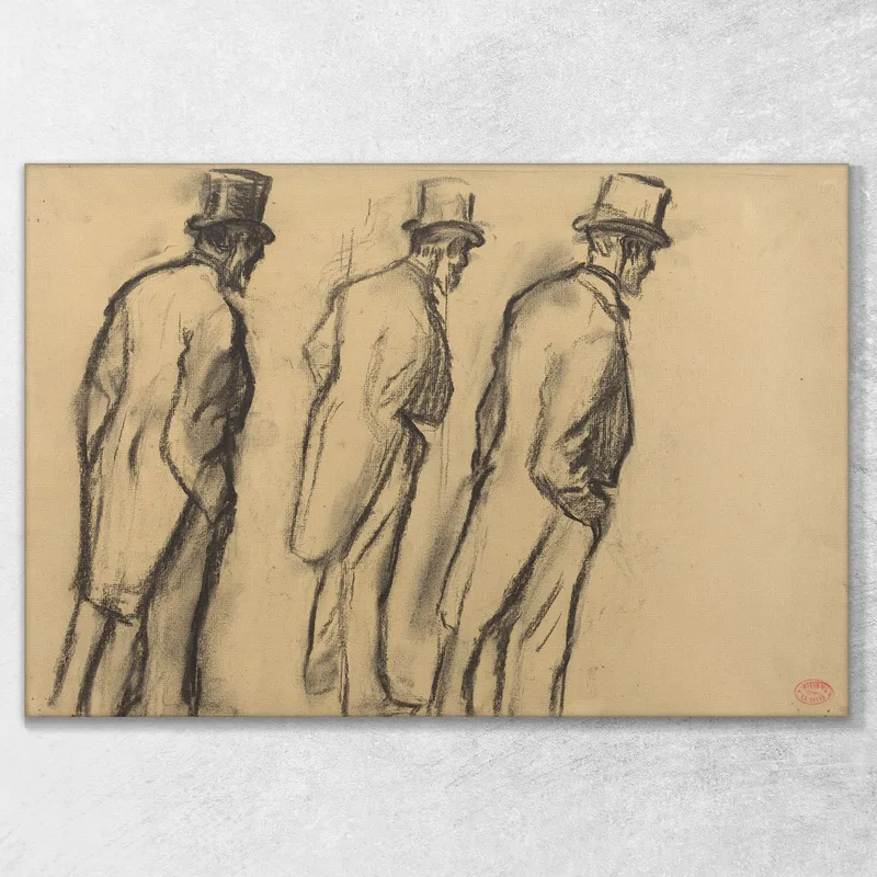 Three Studies Of Ludovic Halévy Standing Edgar Degas