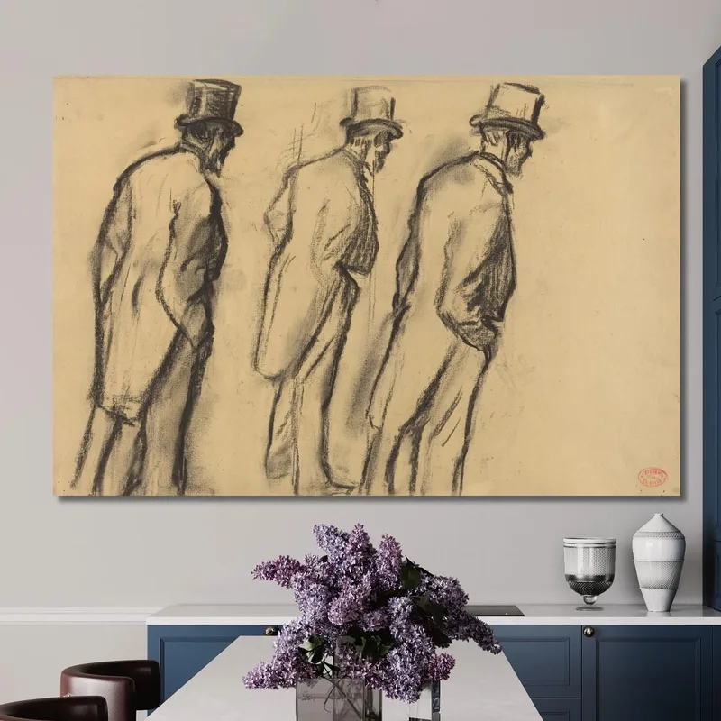 Three Studies Of Ludovic Halévy Standing Edgar Degas