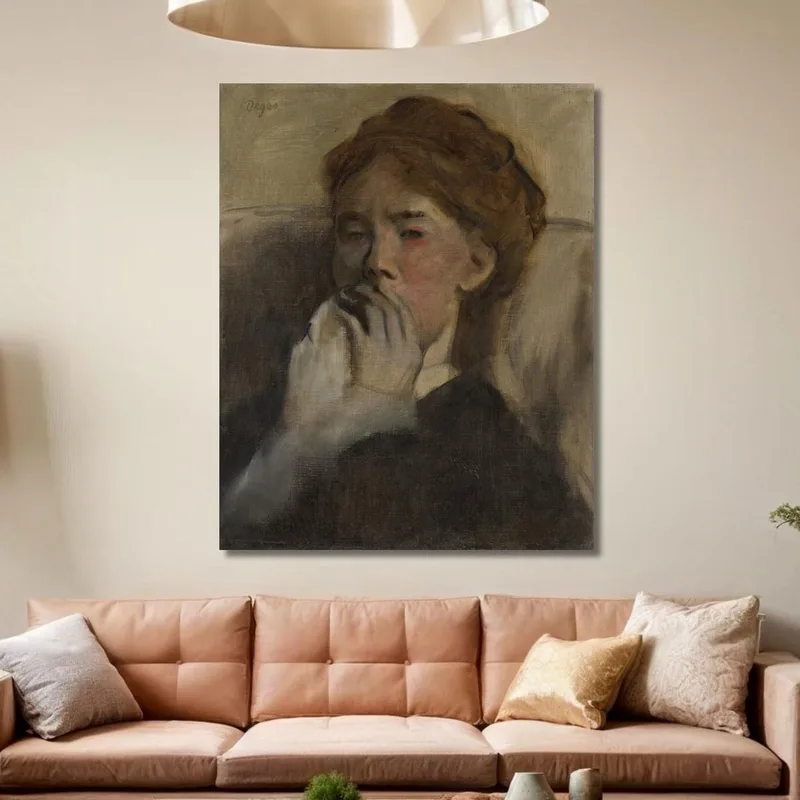 Mujer Joven Con La Mano Sobre La Boca Edgar Degas