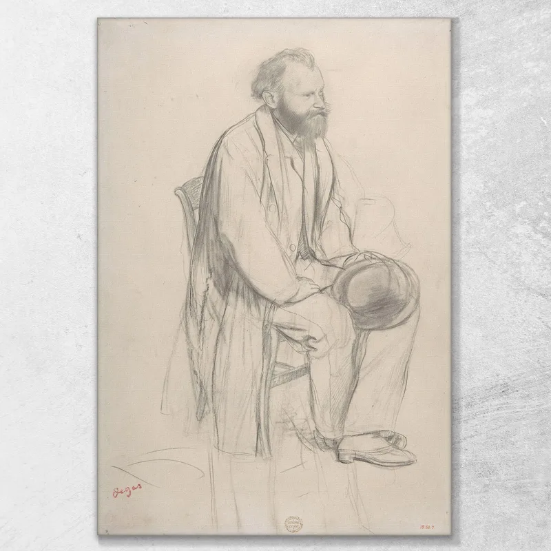 Édouard Manet Sentado Sosteniendo Su Sombrero Edgar Degas