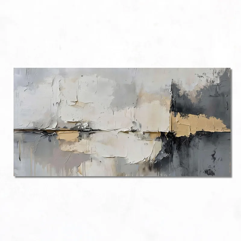 Canvas wall art abstract beige black canvas