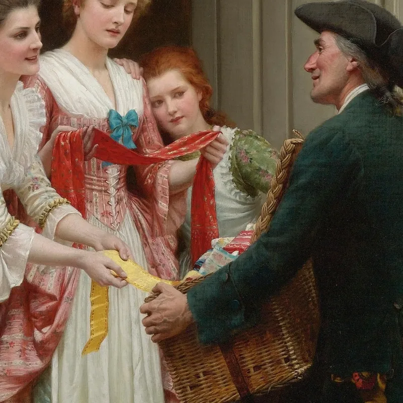 Ribbons And Laces For Very Pretty Faces Edmund Blair Leighton