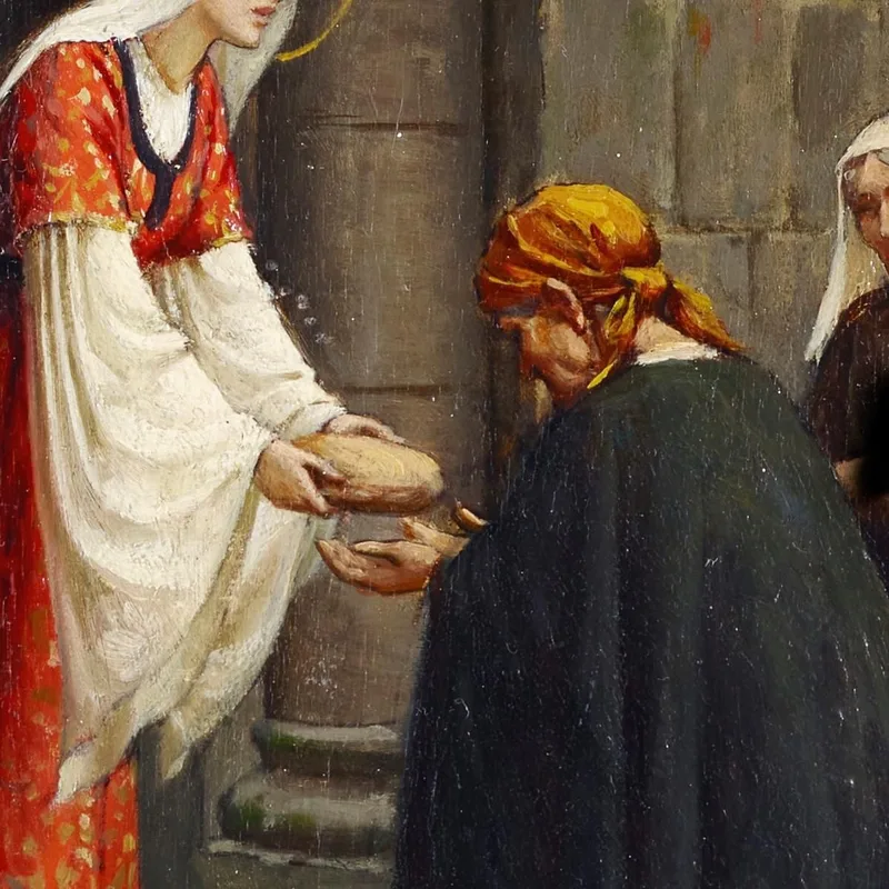 Die Nächstenliebe Der Heiligen Elisabeth Von Ungarn Edmund Blair Leighton