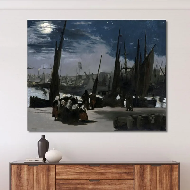 Luz De Luna Sobre El Puerto De Boulogne Luz De Luna Sobre El Puerto De Boulogne 1869 Édouard Manet
