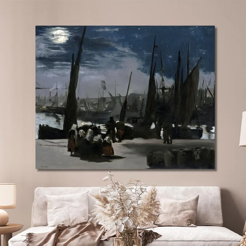 Luz De Luna Sobre El Puerto De Boulogne Luz De Luna Sobre El Puerto De Boulogne 1869 Édouard Manet