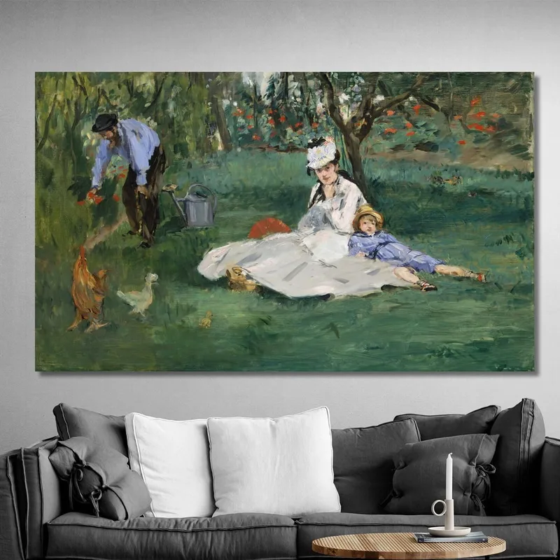 La Famiglia Monet Nel Loro Giardino Ad Argenteuil Édouard Manet