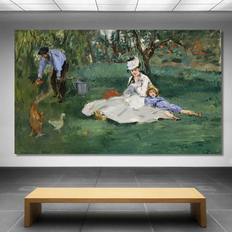 La Famiglia Monet Nel Loro Giardino Ad Argenteuil Édouard Manet
