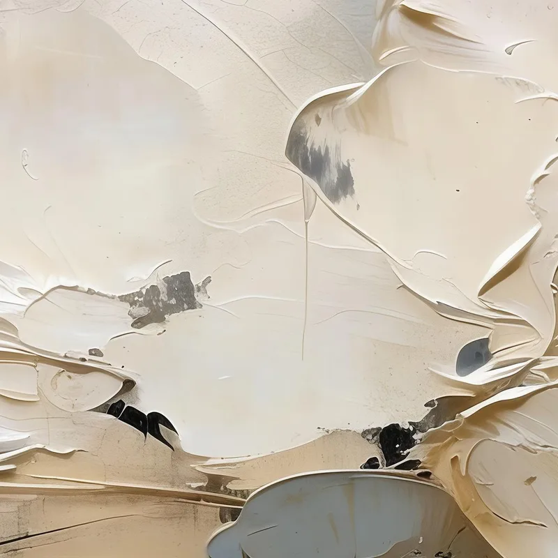 Armonia Floreale Astratta Crema stampa su tela