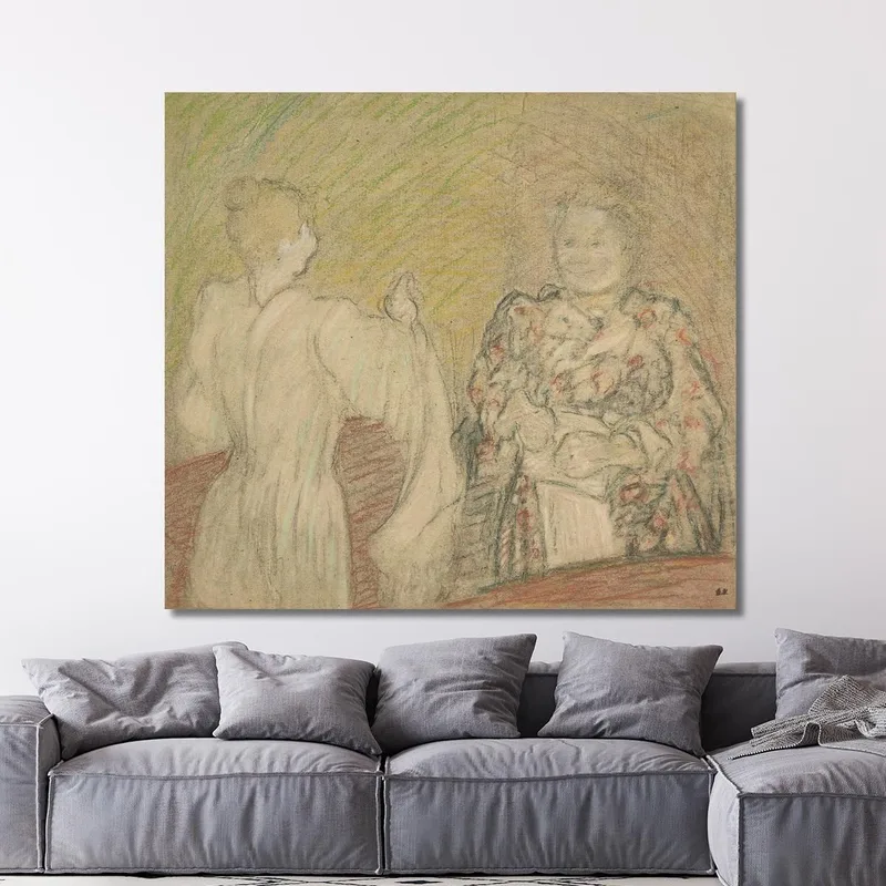 Madame Vuillard Conversing With A Young Girl Édouard Vuillard