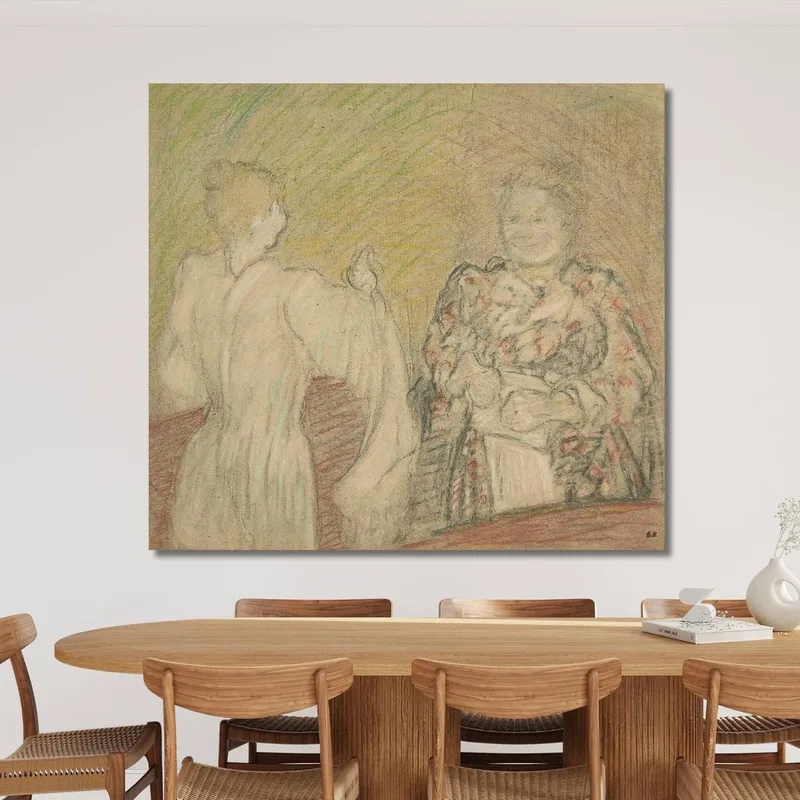Madame Vuillard Conversing With A Young Girl Édouard Vuillard