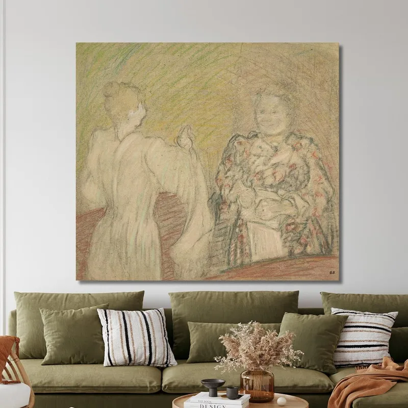 Madame Vuillard Conversing With A Young Girl Édouard Vuillard