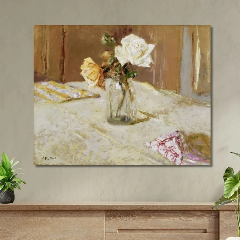 Des Roses Dans Un Vase En Verre Édouard Vuillard