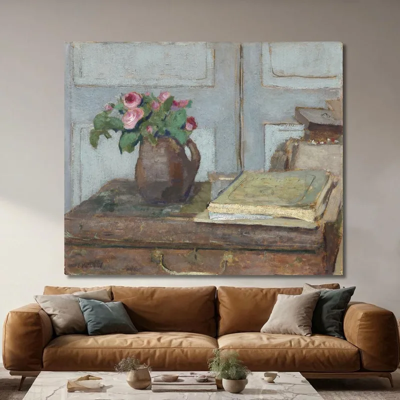 La Caja De Pinturas Del Artista Y Las Rosas Musgosas Édouard Vuillard