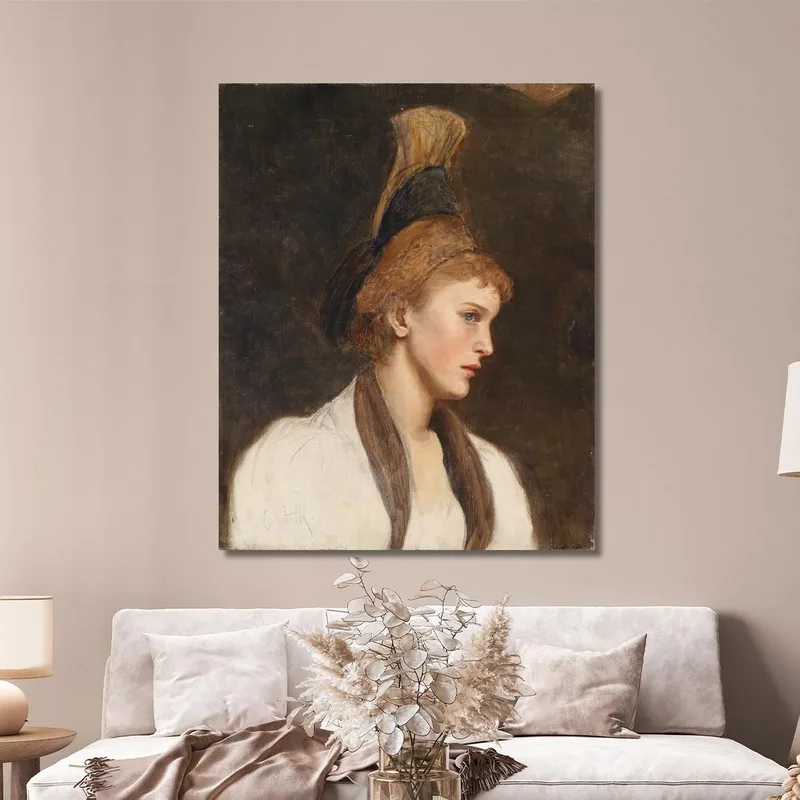 Woman In Profile With Gold Cap Eduard Veith canvas print