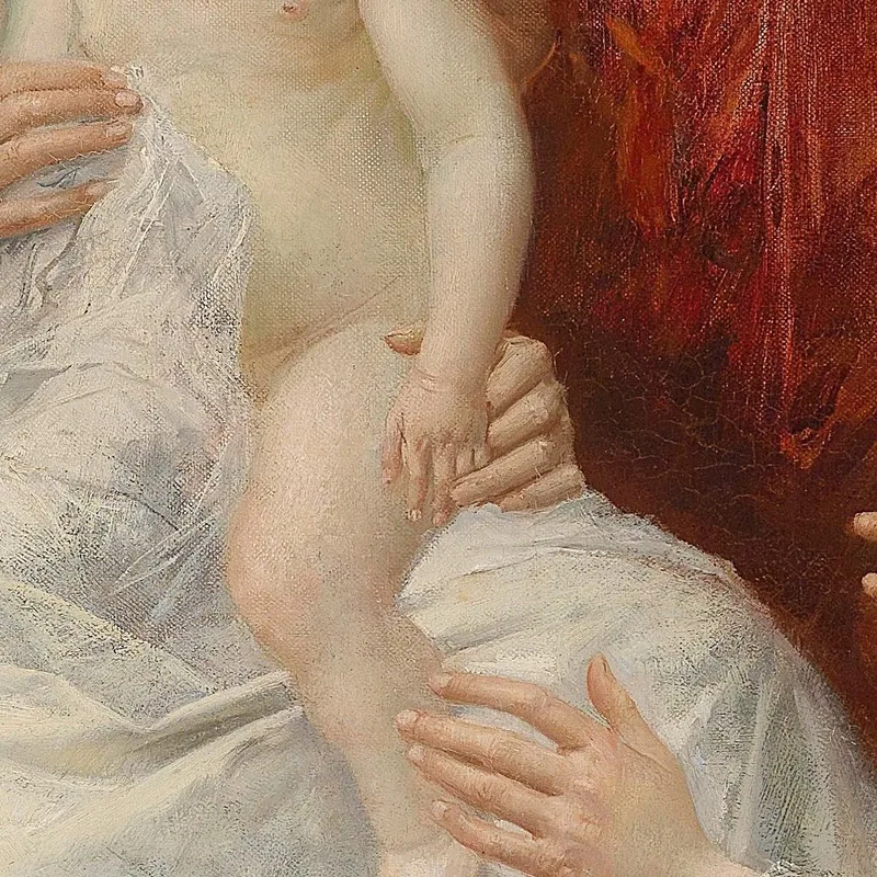 Madonna Con Gesù Circondata Da Bambini Eduard Veith quadro stampa su tela