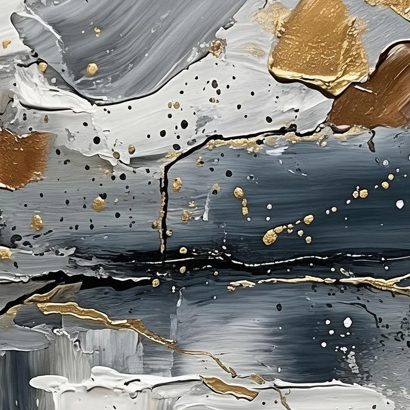 Abstract Gold and Grey Textured modern canvas