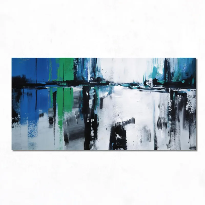 Abstract Blue Green Reflections canvas print