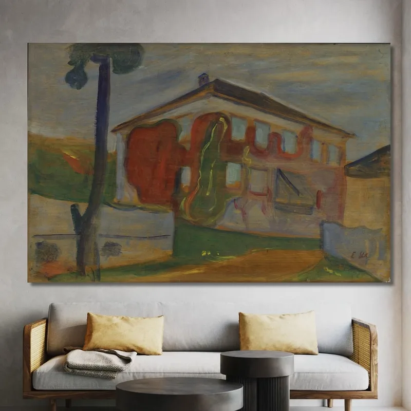 Haus Mit Roter Wilder Weinrebe Edvard Munch