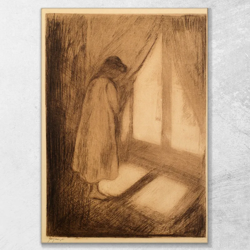 Das Mädchen Am Fenster Edvard Munch